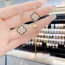 Load image into Gallery viewer, Four Leaf Flower Tassel Earrings
