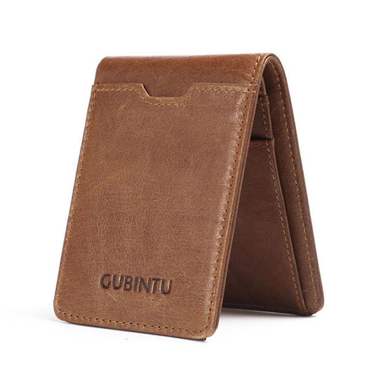 Men's Minimalist Bifold RFID Leather Wallet