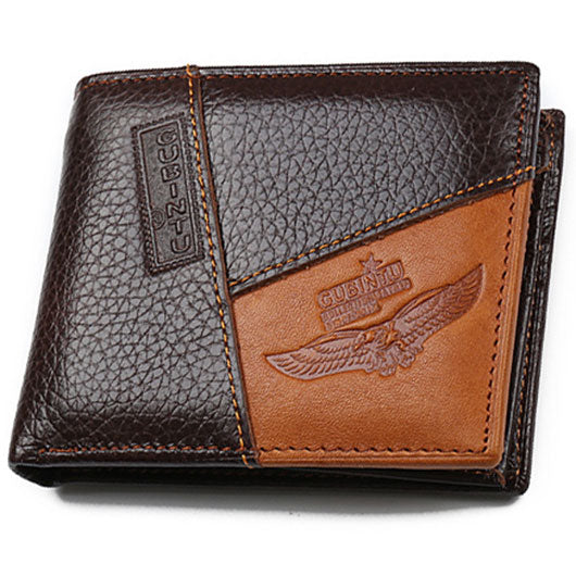 Leather Men's Wallet With Eagle