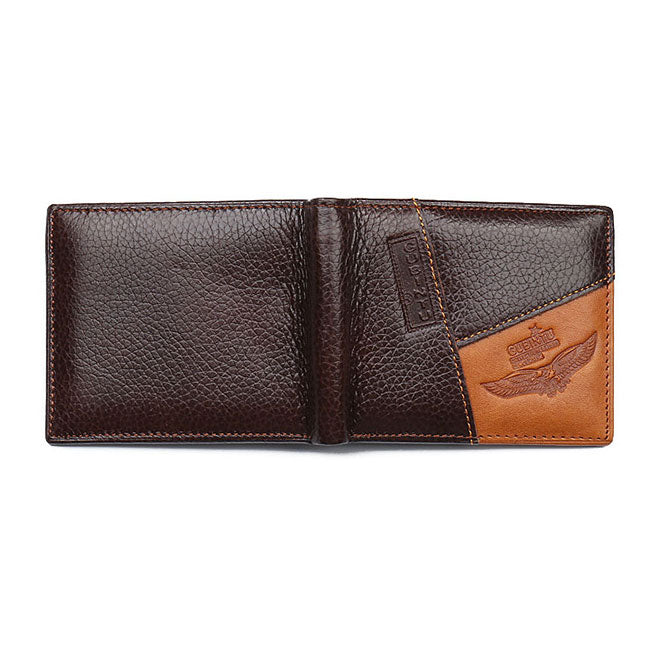 Leather Men's Wallet With Eagle