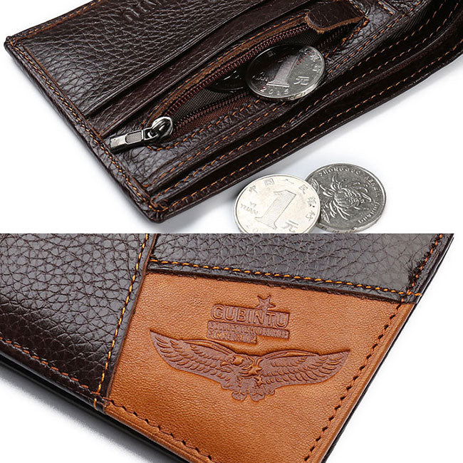 Leather Men's Wallet With Eagle